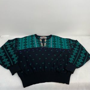 Vintage Women's OBERMEYER Elise Sweater Size L Nordic Wool / Acrylic multicolor
